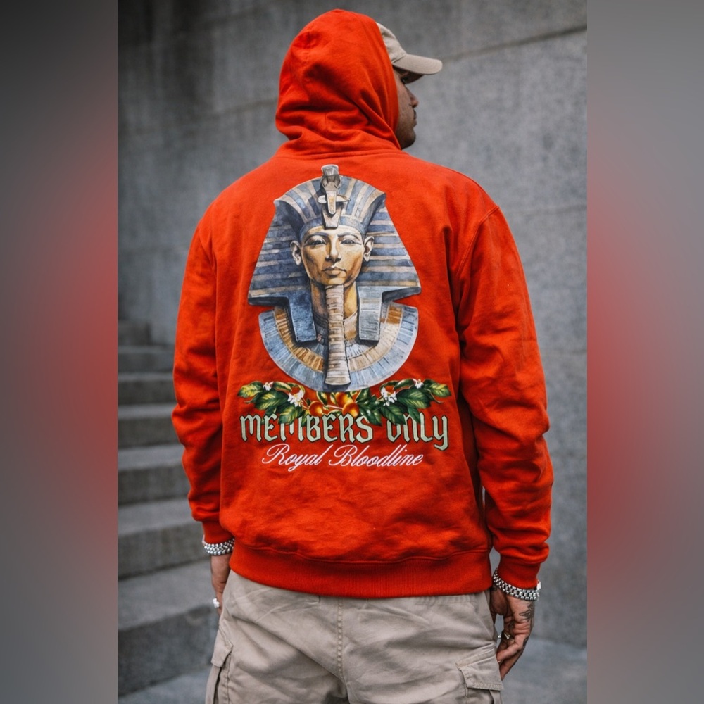 Civilized Members Only Royal Bloodline Hoodie‎ Red Orange mens’s Small Egyptian